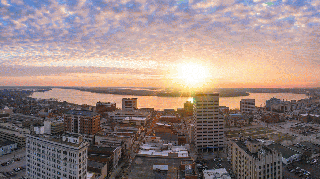 Evansville Sunset Over the City