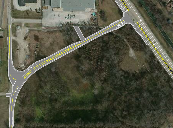 Relocated Waterworks Road at Veterans Memorial Parkway