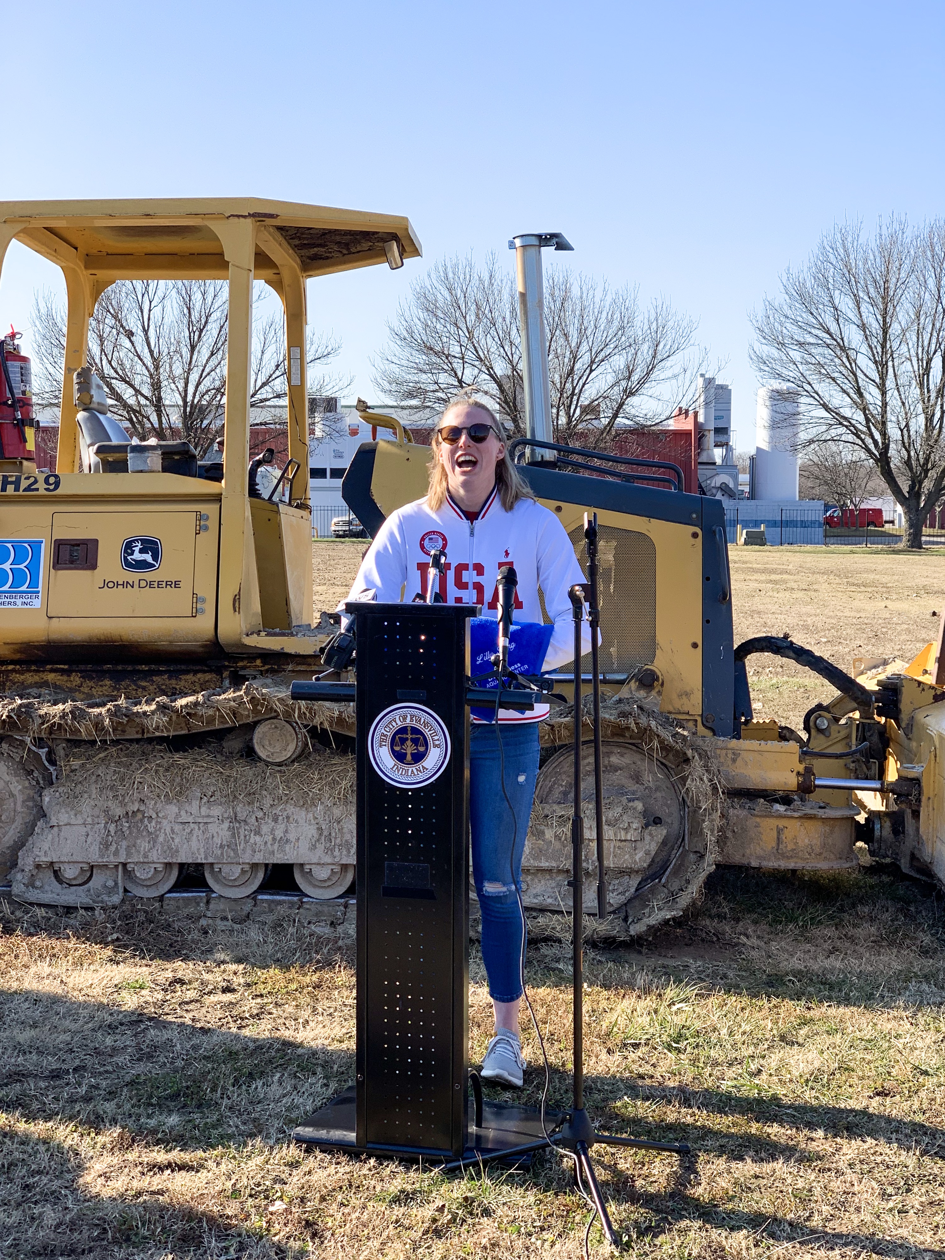 Lilly King at Deaconess Aquatic Center groundbreaking