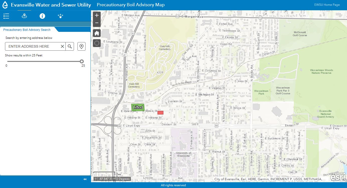 New Boil Advisory Map