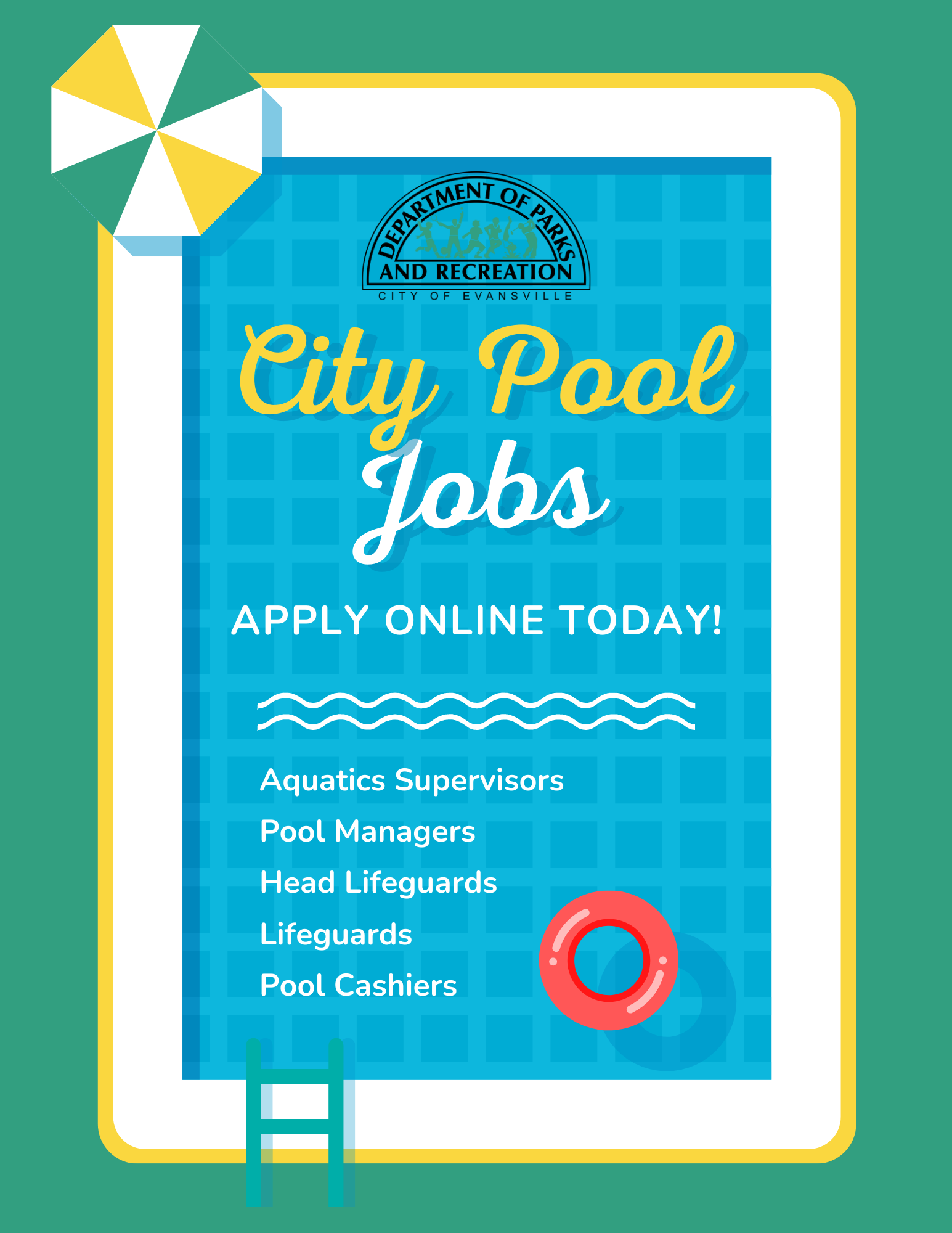 Pools Hiring flyer