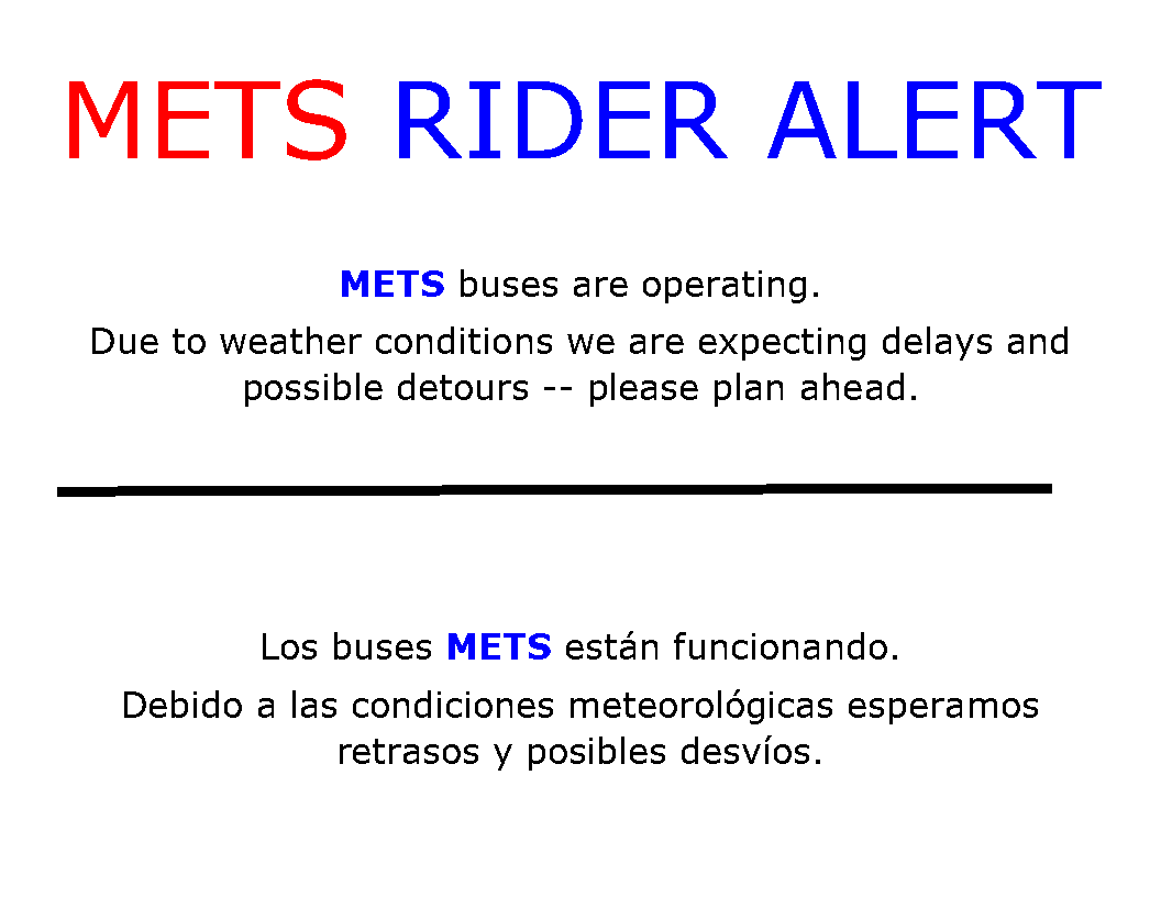 Winter Weather notice 